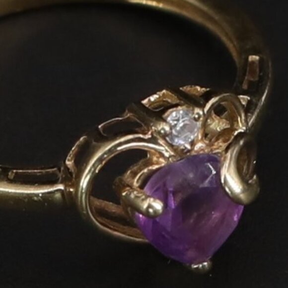 Chuck Clemency CC Amethyst Topaz Ring in Sterling Silver 925 Gold Plated in 14K - Picture 1 of 5